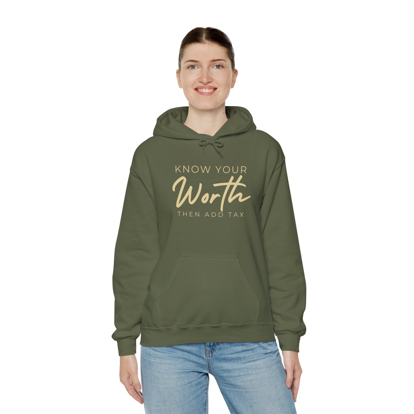 Know Your Worth Hoodie - Unisex Heavy Blend Sweatshirt for Empowerment, Confidence, & Self-Care
