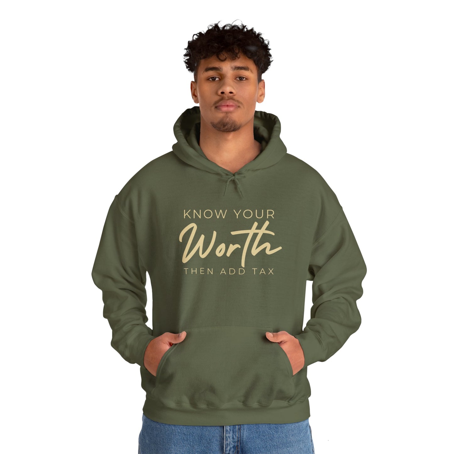 Know Your Worth Hoodie - Unisex Heavy Blend Sweatshirt for Empowerment, Confidence, & Self-Care