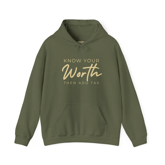 Know Your Worth Hoodie - Unisex Heavy Blend Sweatshirt for Empowerment, Confidence, & Self-Care