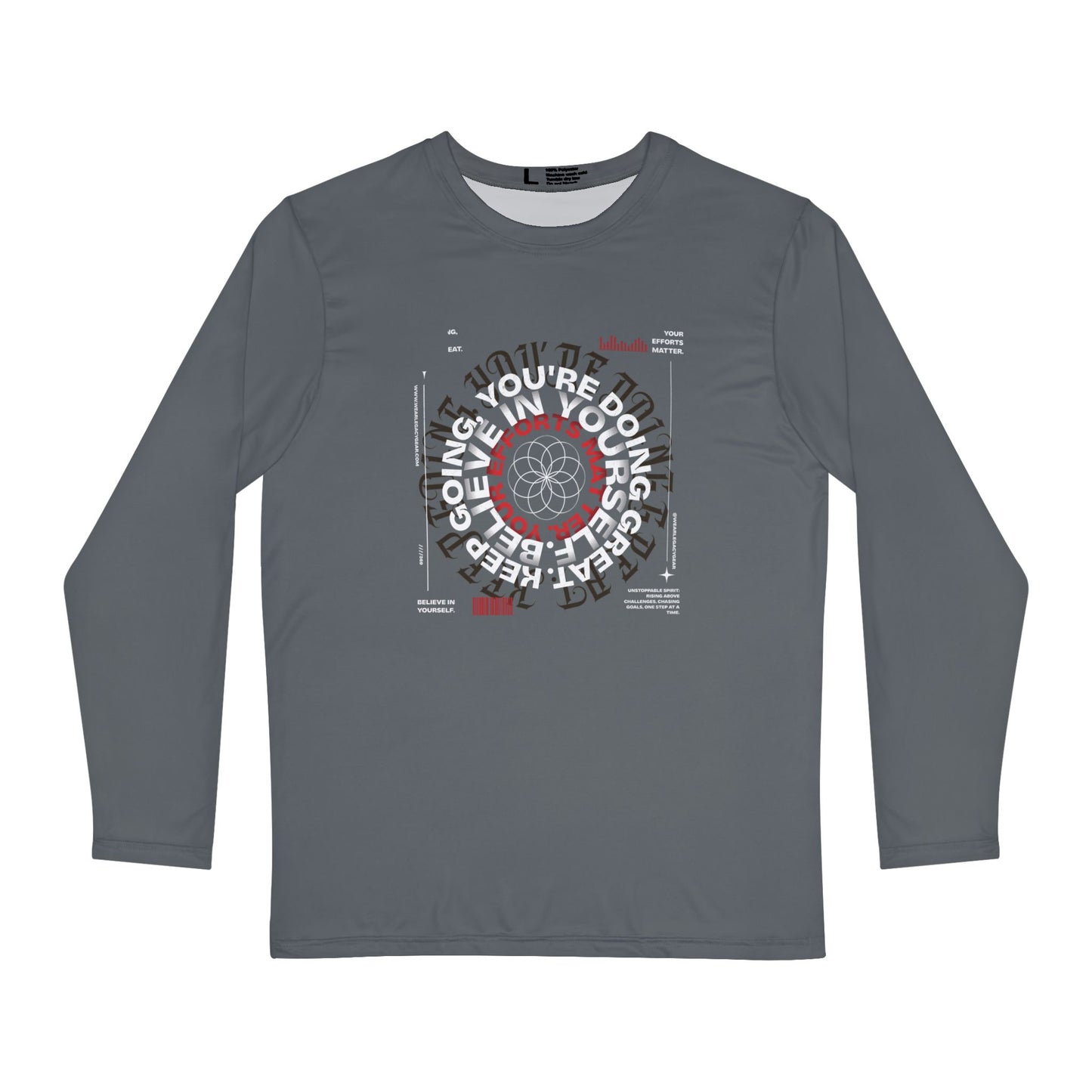 Believe & Achieve Men's Long Sleeve Shirt - Motivational Graphic Tee for Casual Comfort