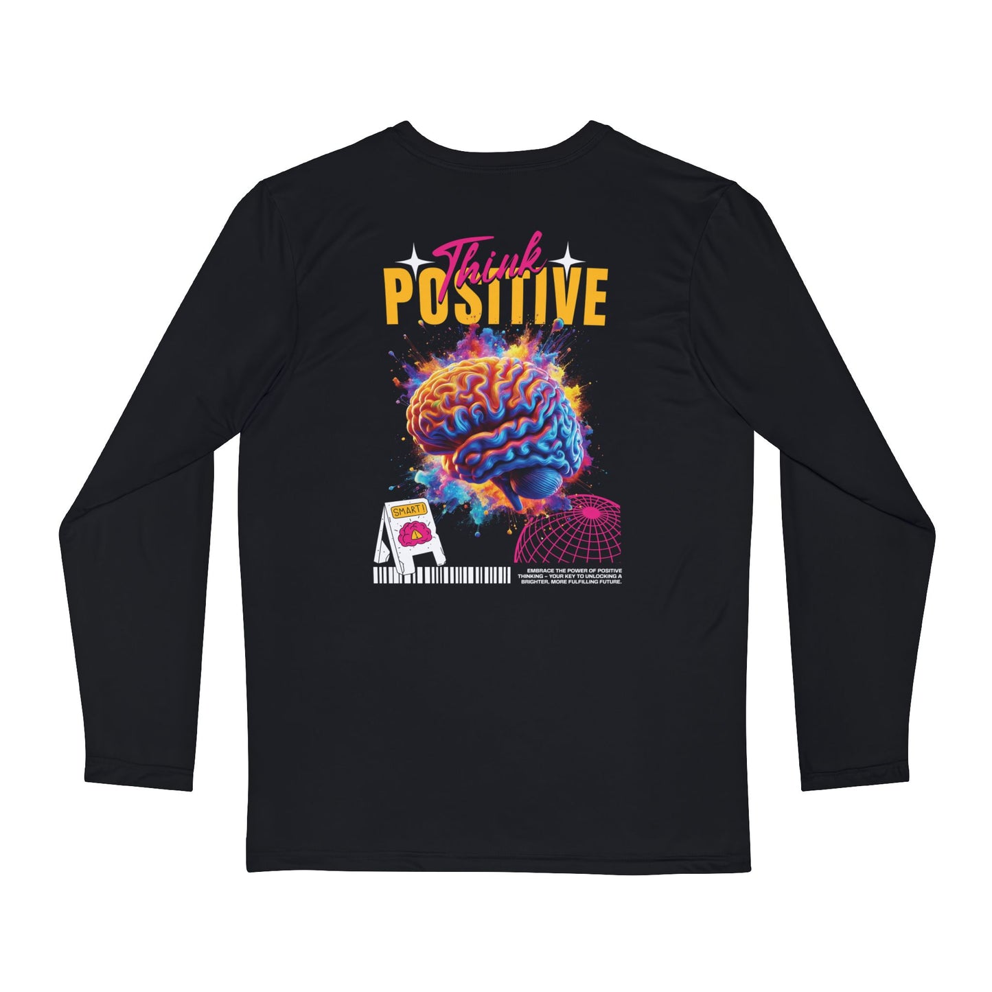 Men's Long Sleeve Shirt - "Think Positive" Motivational Tee for Everyday Inspiration