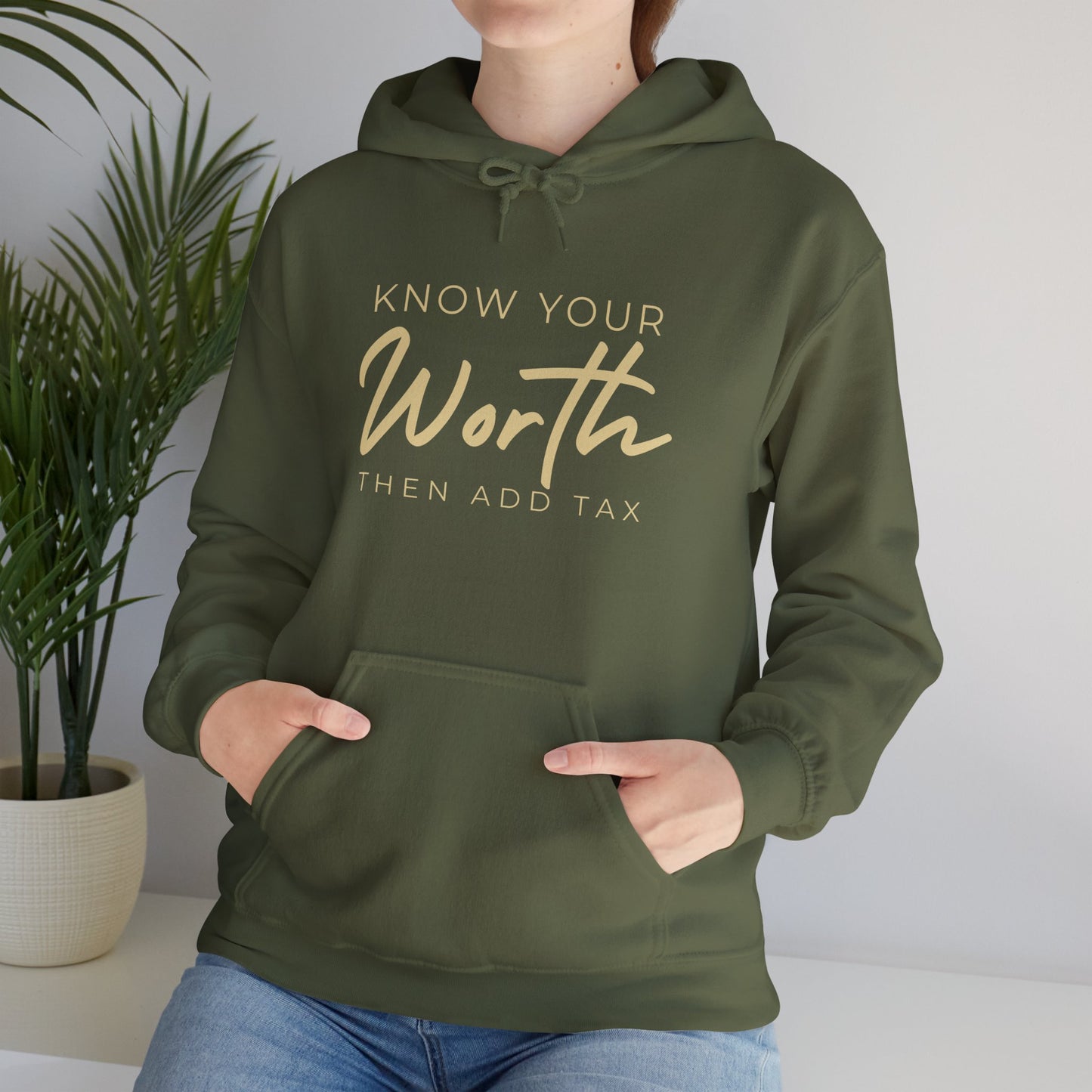 Know Your Worth Hoodie - Unisex Heavy Blend Sweatshirt for Empowerment, Confidence, & Self-Care
