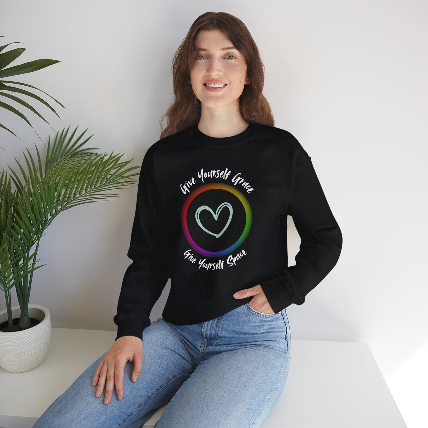 Give Yourself Grace. Give Yourself Space. Crewneck Sweatshirt