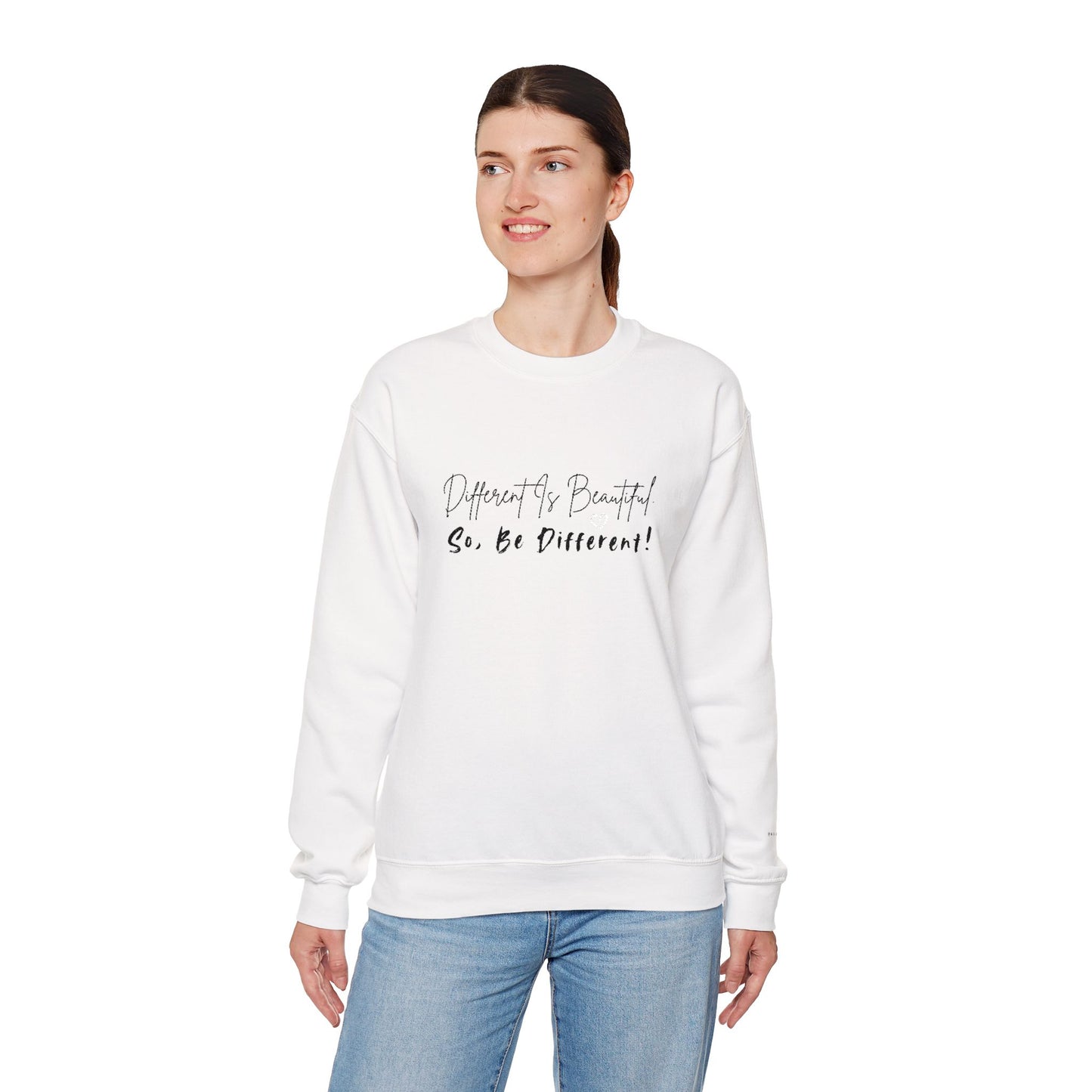 Different Is Beautiful! So, Be Different! — Embroidered Crewneck Sweatshirt